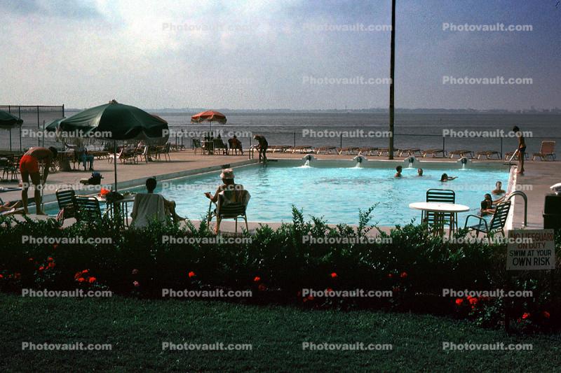 Swimming Pool, Parasol, Poolside, Chamberlin Hotel, Ft. Monroe