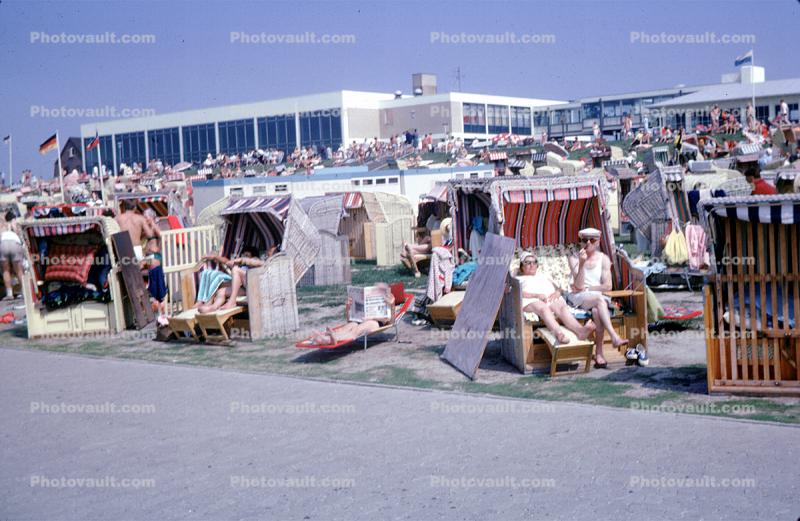 beach huts, Hamburg, 1950s