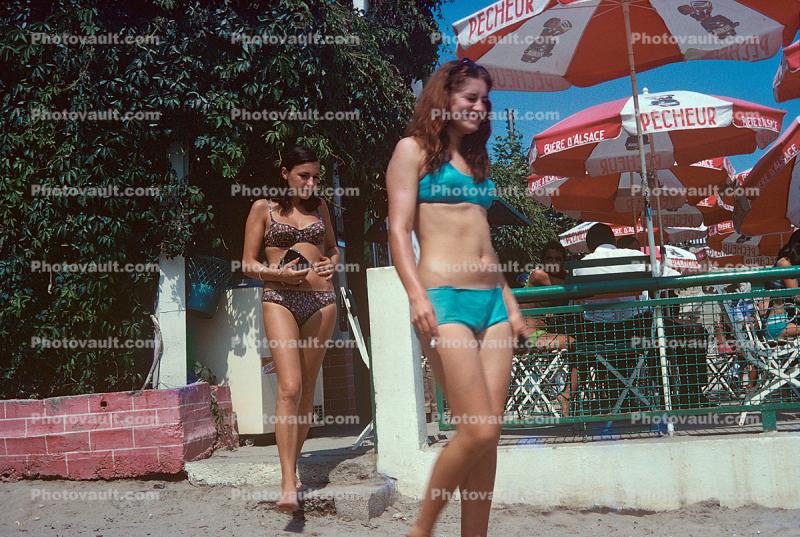 Woman, Beach, Sunny, Summertime, Bikini, Sand, Sandy, 1960s