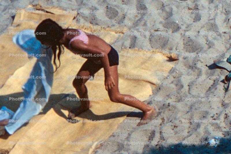 Girl, Beach, Sunny, Summertime, Bikini, Sand, Sandy, Towel, 1960s