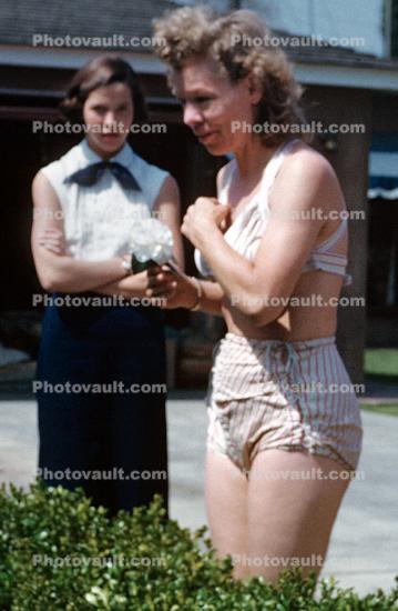Woman, Sunny, Summertime, Bikini, 1950s