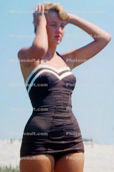 Woman, Sunny, Summertime, Swimsuit, 1950s