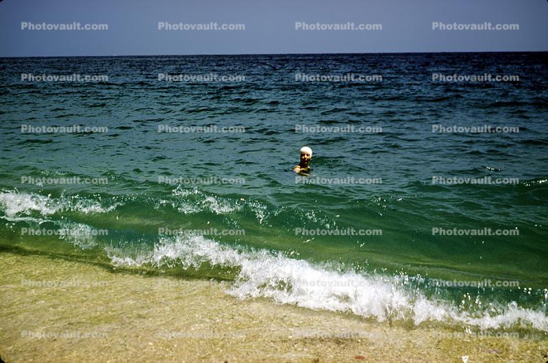 Gulf, Sunny, Summertime, Swimsuit, 1950s, water, waves