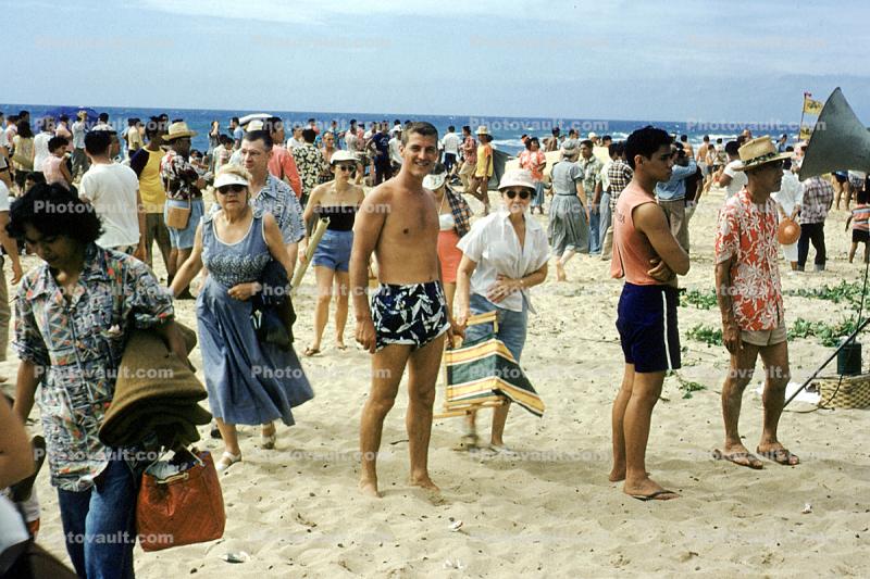 Beach, Sand, Ocean, Makapu Beach, Hawaii, Leo Sipeake, 1956, 1950s