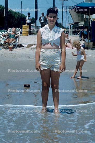 Beach, Sand, Ocean, 1960s, Buckroe Beach, Hampton, Virginia