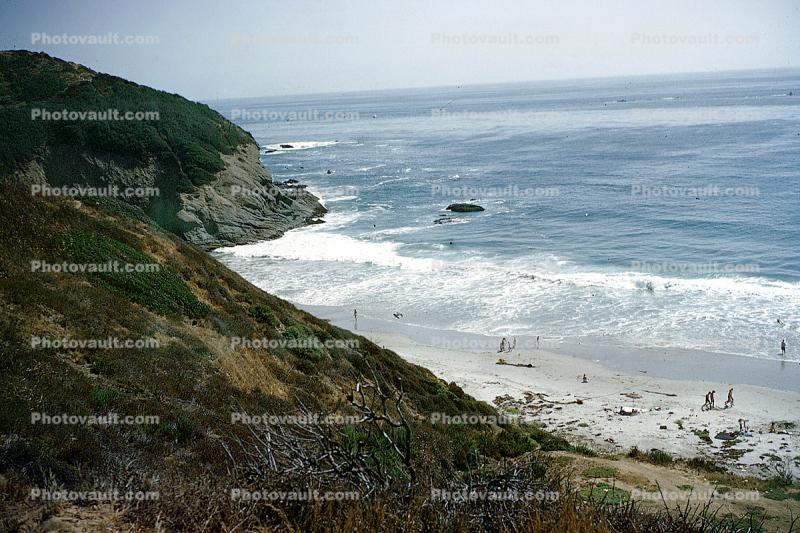 Beach, Sand, Ocean, California, 1949, 1940s