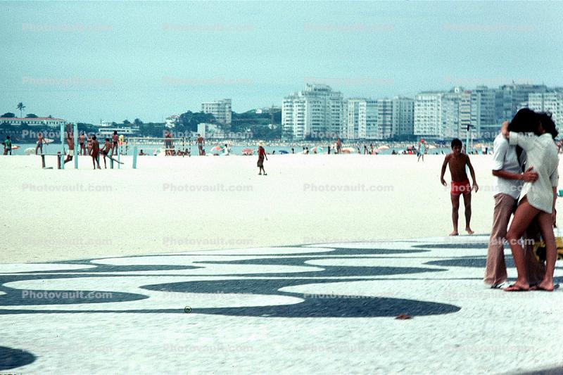 Copacabana Beach, Sand, Ocean, Windy, Windblown, 1977, 1970s