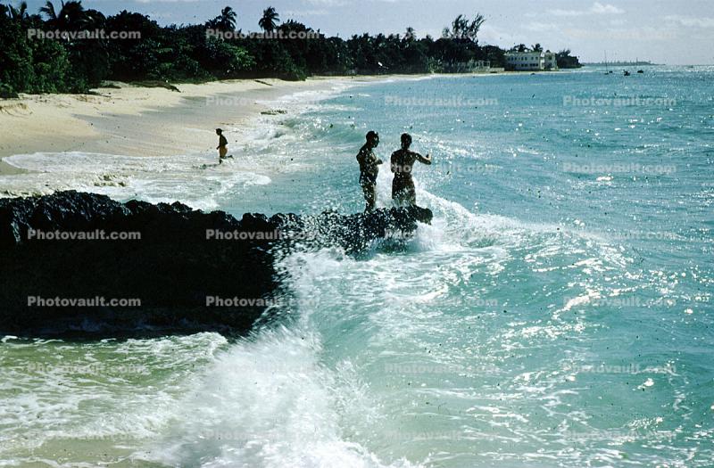 Beach, Sand, Ocean, Barbados, 1950s