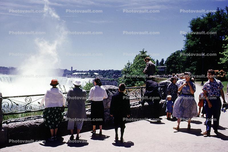 Women, Men, walking, sightseeing, Overlook, 1952, 1950s