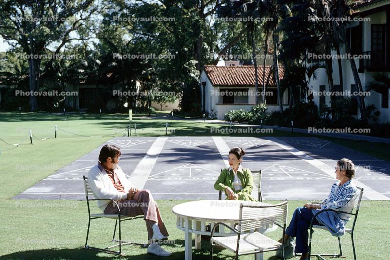 shuffleboard, table, chairs, 1973, 1970s