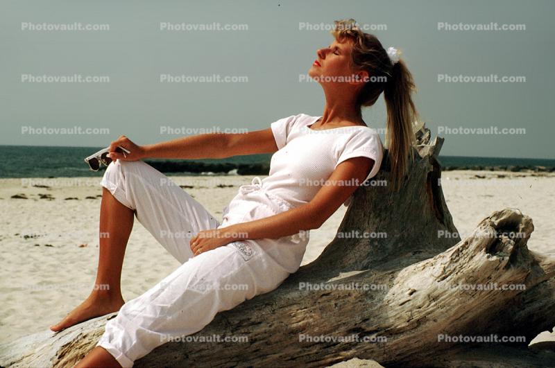 Woman, Beach, Sun Worshipper, Ocean, 1970s