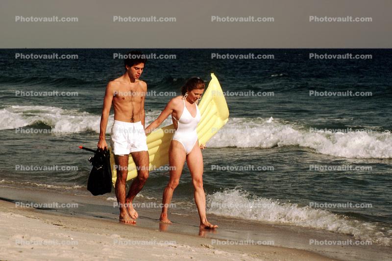 Man, Woman, Beach, Ocean, 1970s