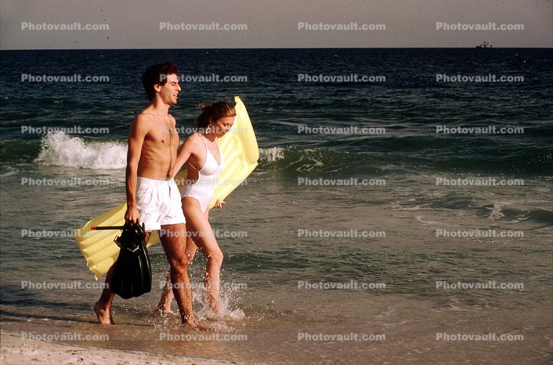 Man, Woman, Beach, Ocean, 1970s