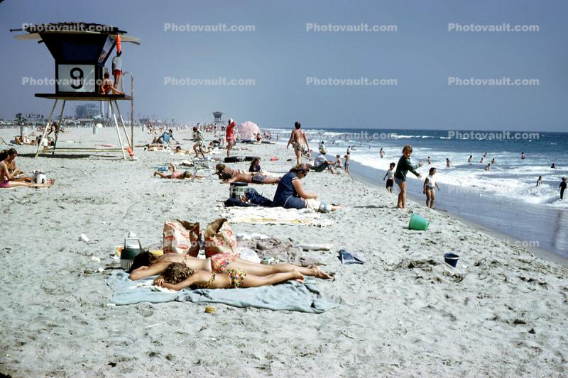 Retro Beach Scene, 1960s
