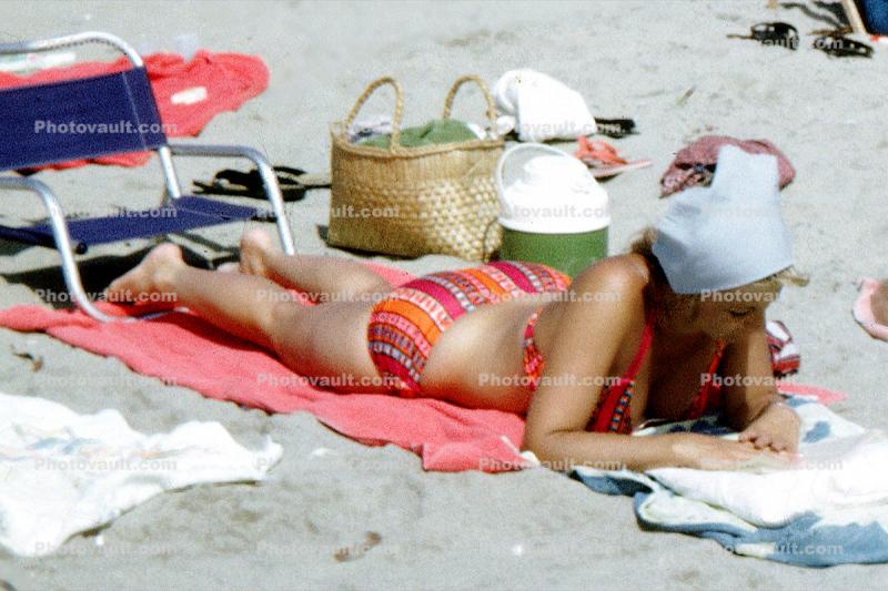 Bikini Sun worshipper, 1960s