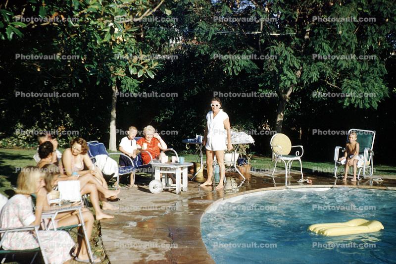 Swimming pool, lounging, water, Poolside, 1960s