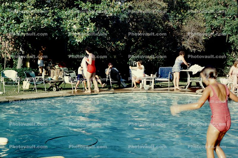 Swimming pool, lounging, water, 1960s