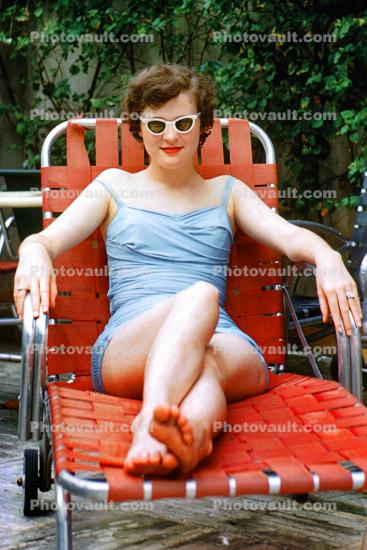 Lounging Lady, Woman, Sunglasses, 1950s