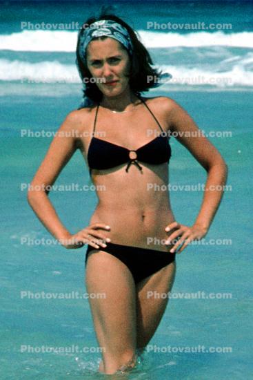 girl, bikini swimsuit, 1970s