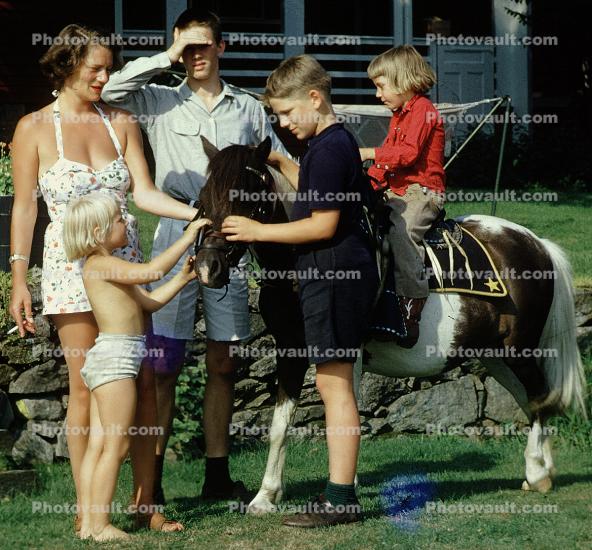 Backyard Horse ride, 1950s