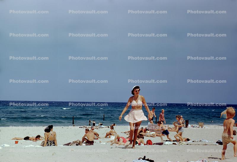 Retro Lady, Beach, Hot, Woman, 1940s