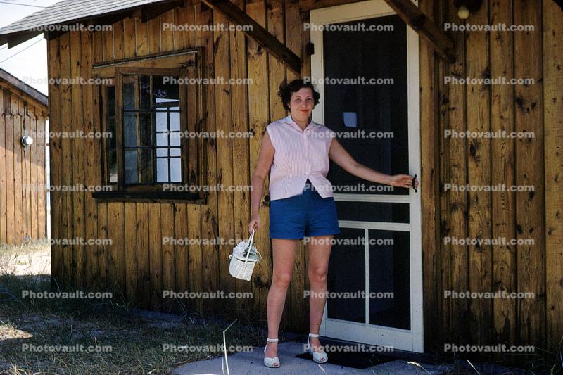 Woman, Smiles, Cabin, 1961, 1960s
