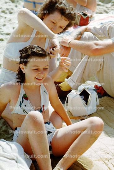 Hairdresser, Mother, Daughter, 1950s