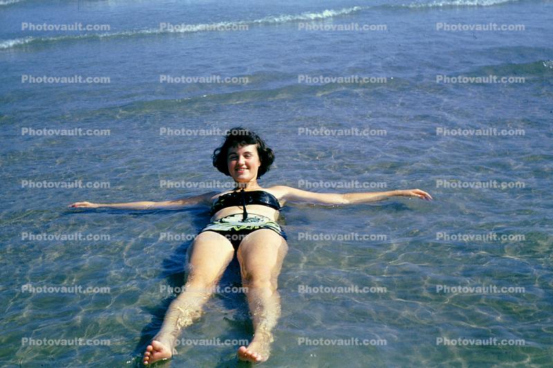 Smiles, Woman in the Water, Lido Beach, Sarasota, Florida, 1950s