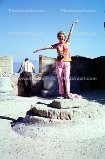 Happy Lady, woman, pants, pedestal, 1964, 1960s