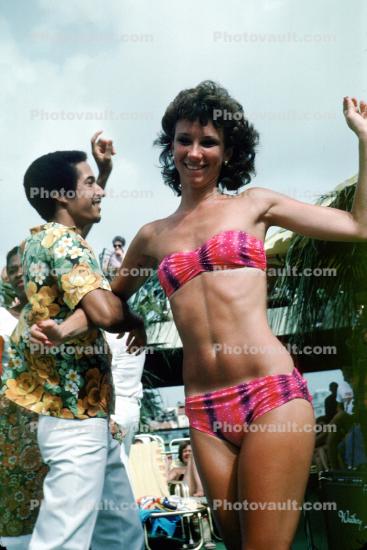 Man and Woman Dancing, beachwear, 1984, 1980s
