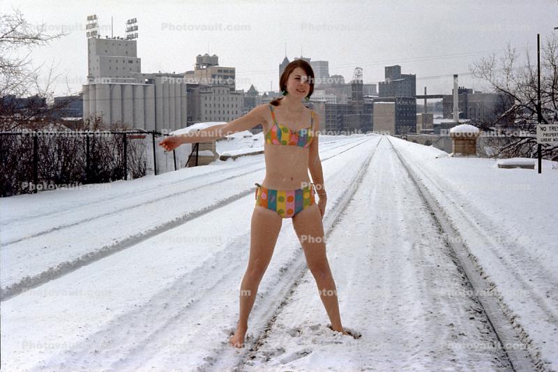 Bikini Girl in the Snow, cold