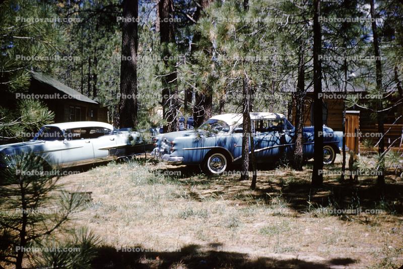 Buick Cars, Cabins, Big Bear California, 1950s