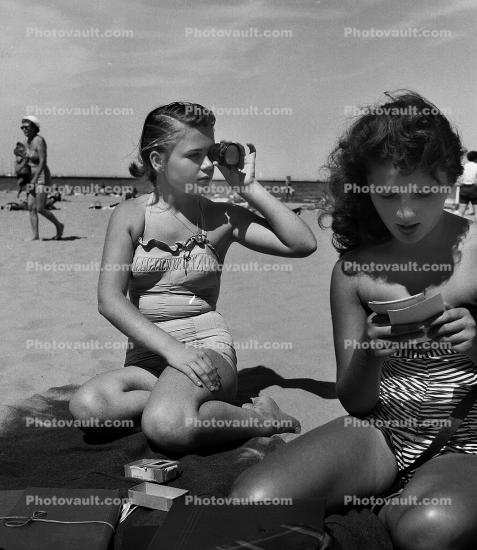Women Sitting on a Beach, 1960s
