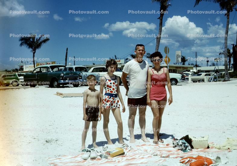 Family on the Beach, Cars