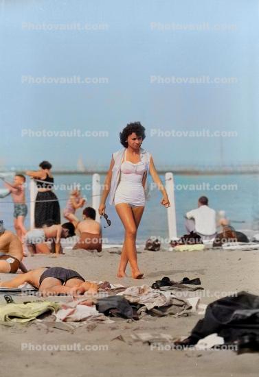 Woman Walking on the Beach, 1950s