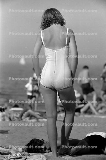 Lady on the Beach, Back, Butt, Legs, 1950s