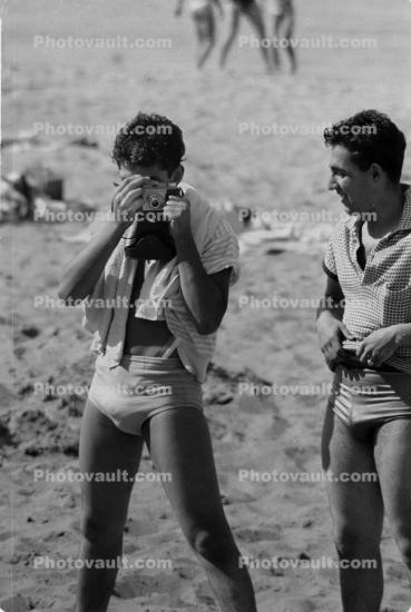Men, Swimsuit, Camera, male, 1950s