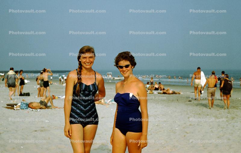 Bathing Suit Ladies, Atlantic, Ocean City Maryland, Worcester County, 1950s