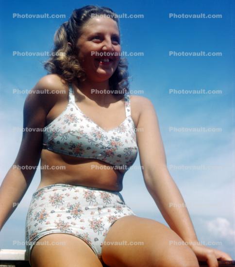 Lady in High Wasited Bikini, 1950s