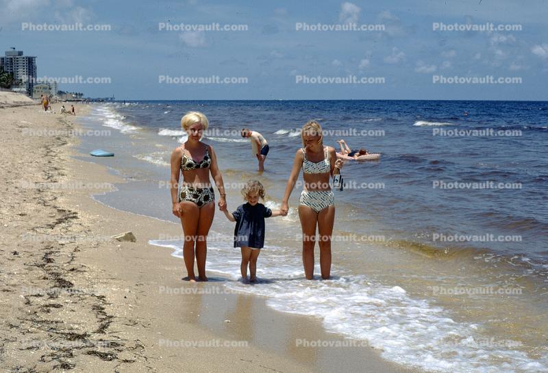 Girls on the Beach, Sand, 1960s