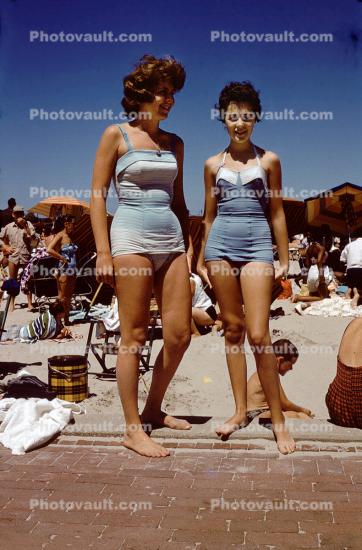 Ladys in a One Piece Swimsuits, 1950s