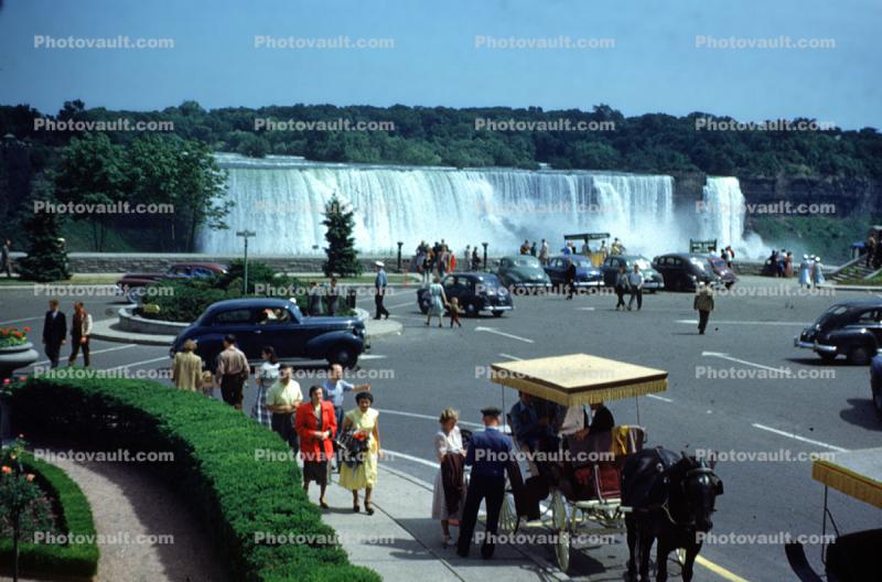 Cars and Tourists at the Falls, 1950s