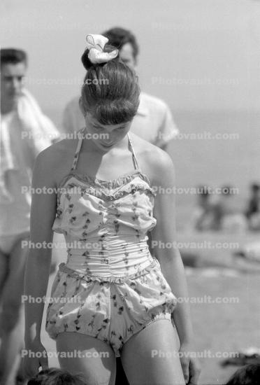Teen in One Piece Bathing suit, aio, 1950s