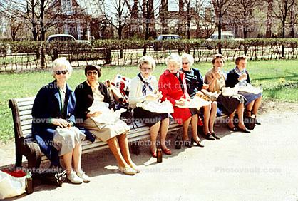 Women Sitting on a Bench, 1960s