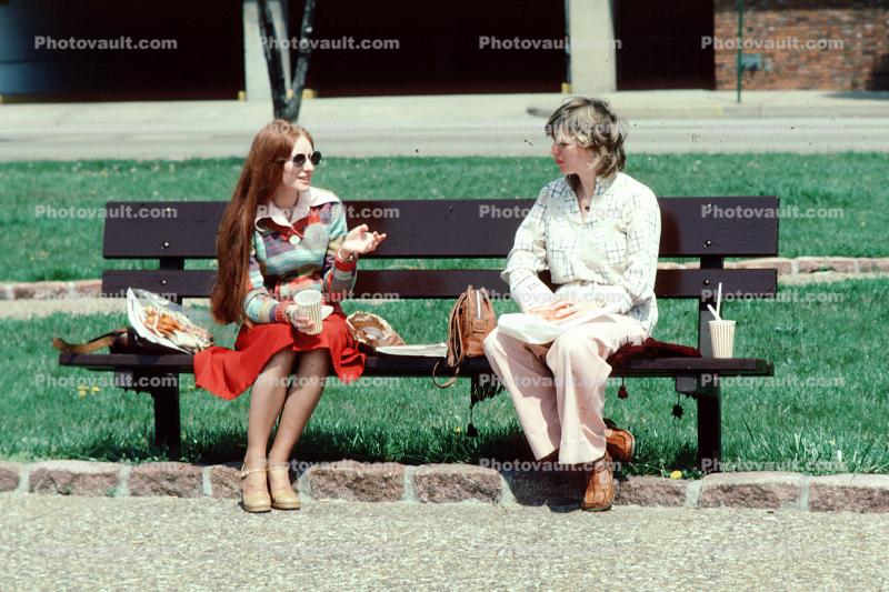 Women Sitting on a Bench