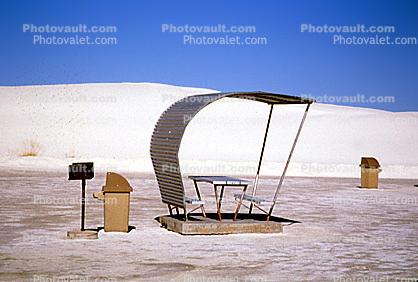 picnic table, shelter, White Sands National Monument, New Mexico
