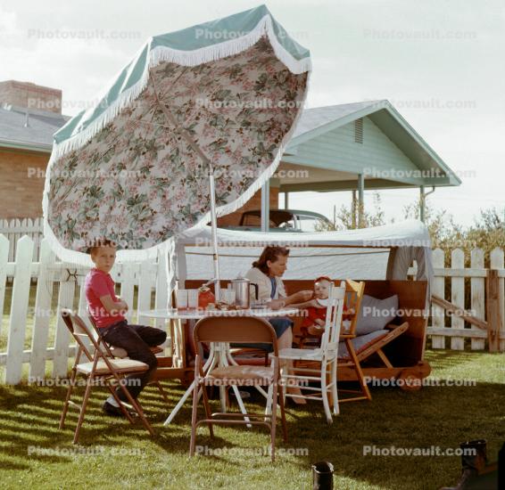 Backyard Picnic, Parasol, 1950s