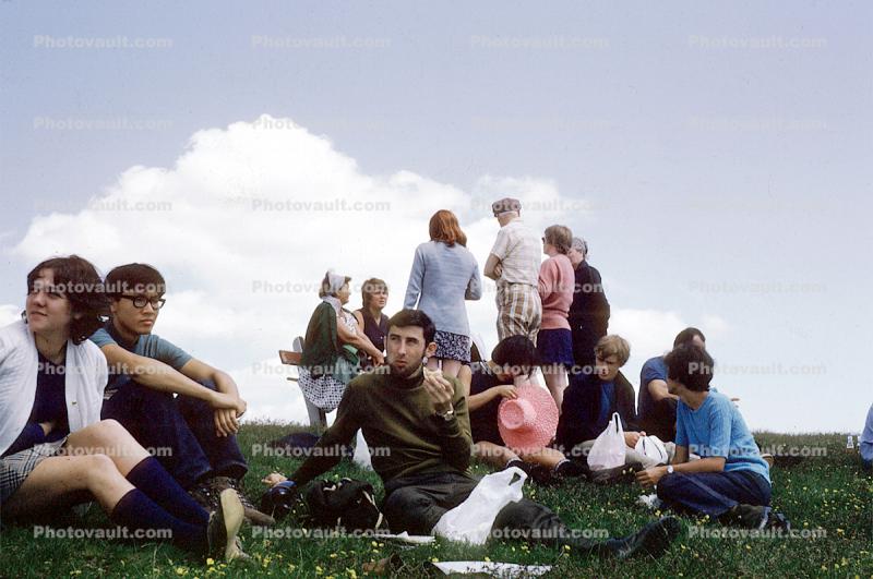Men, Women, Sitting, Grass, 1960s