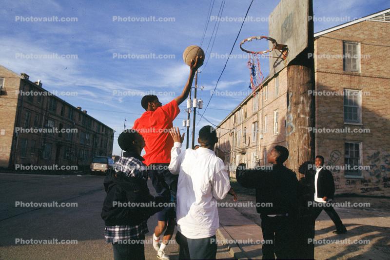 Basketball Game in the Hood