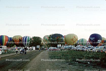 Cars, Parking, Road, Albuquerque International Balloon Fiesta, early morning